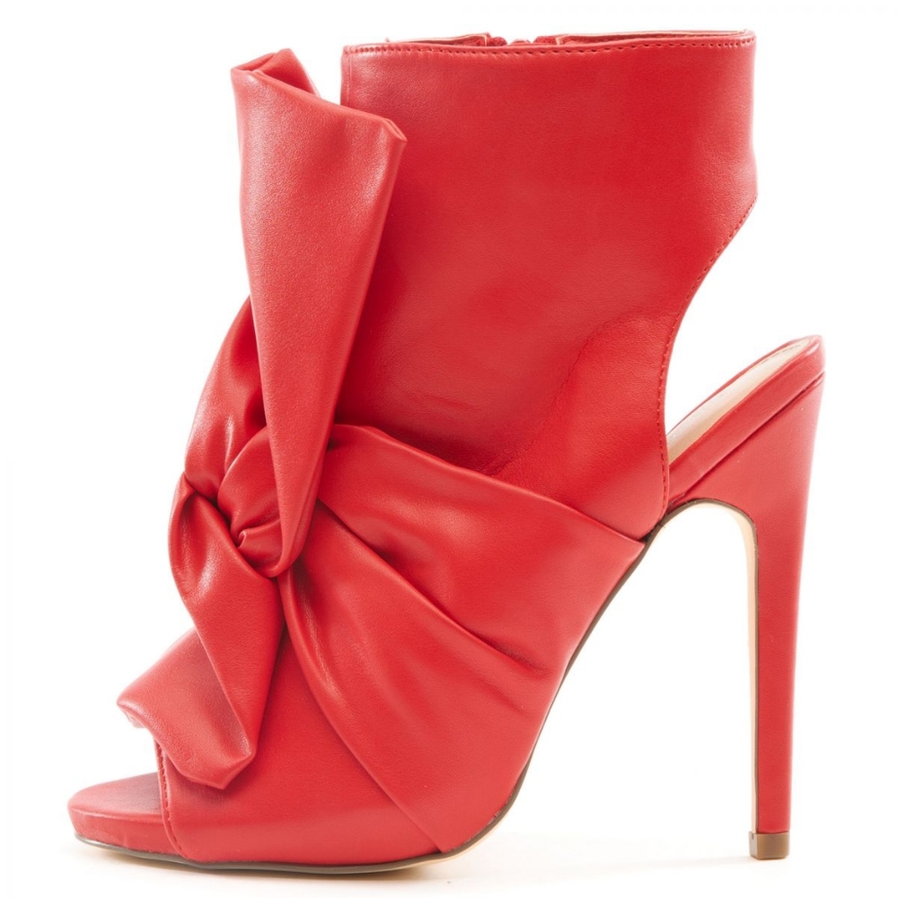 RED Peep toe heels